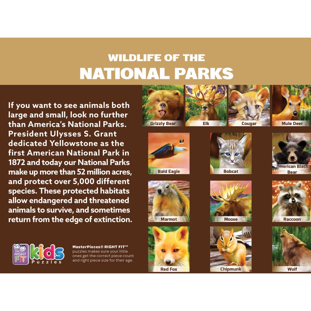 Wildlife of the National Parks - 100 Piece Jigsaw Puzzle
