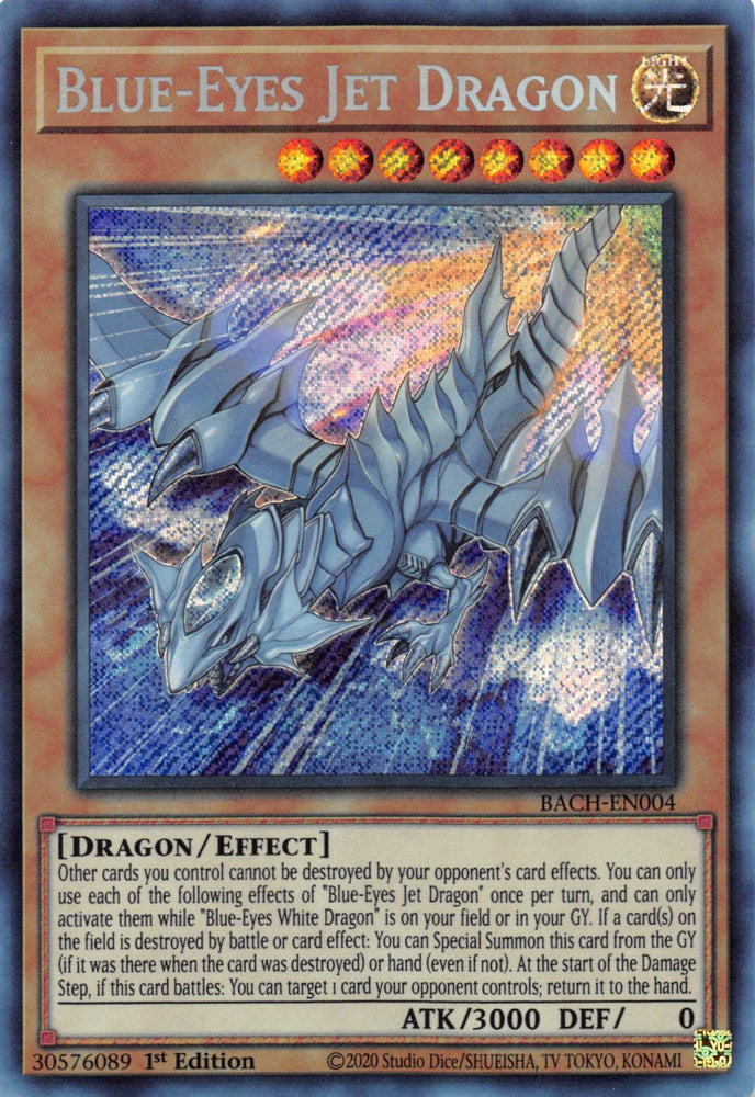 Blue-Eyes Jet Dragon [BACH-EN004] Secret Rare (ONLINE ORDER ONLY)