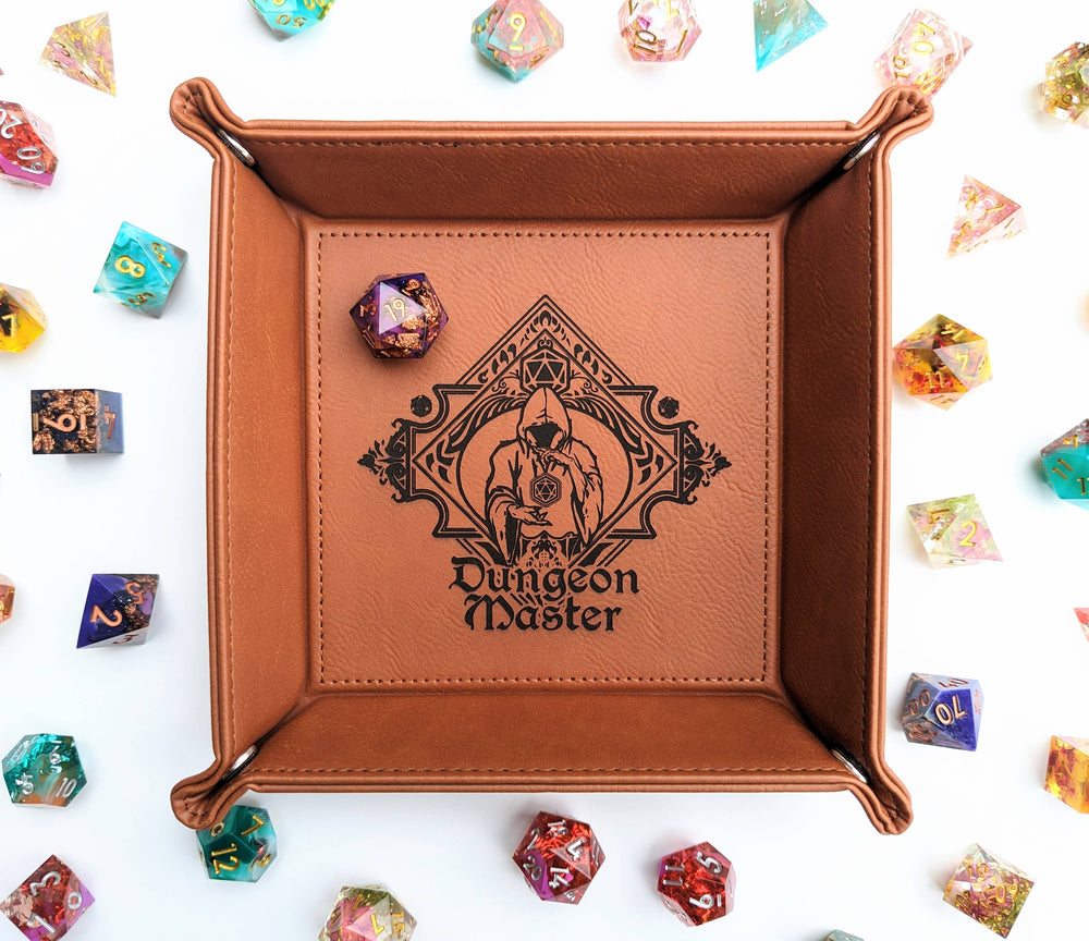 The Fate Twister - D&D Vegan Leather Dice Rolling Tray (ONLINE ORDER ONLY)