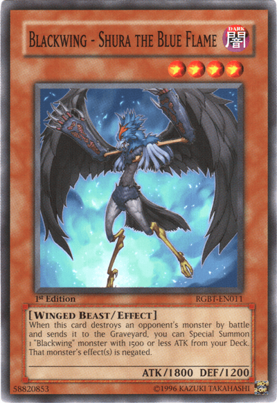 Blackwing - Shura the Blue Flame [RGBT-EN011] Common (ONLINE ORDER ONLY)