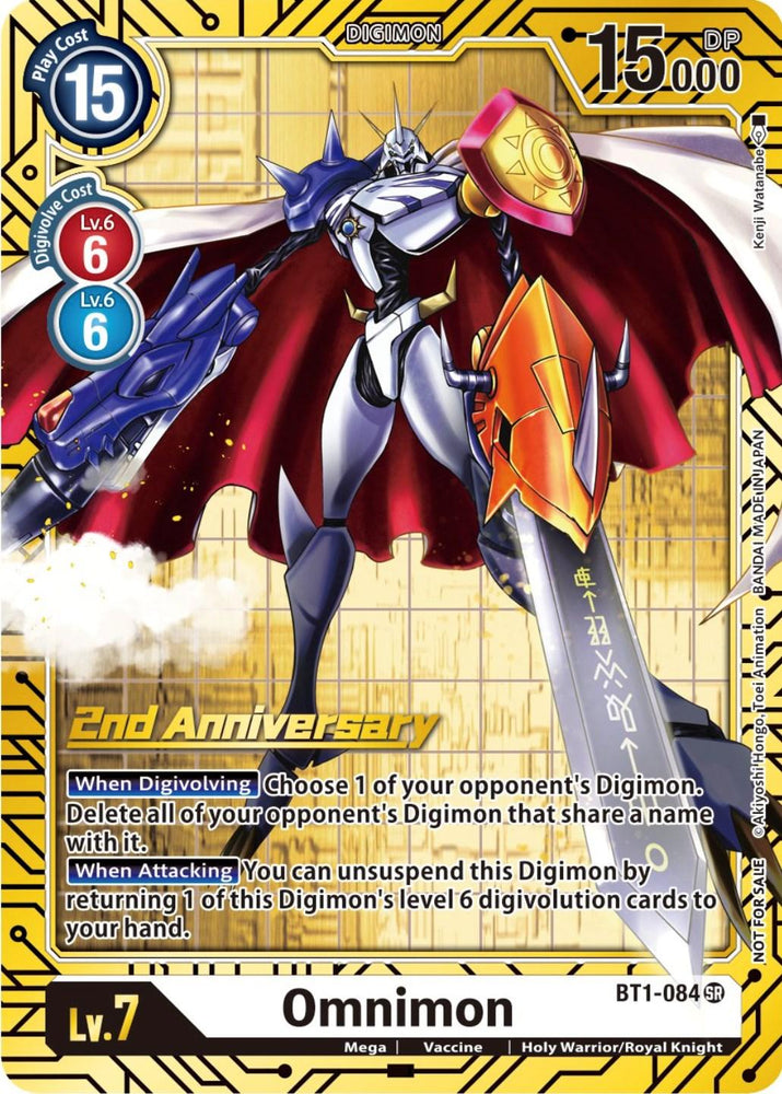 Omnimon [BT1-084] (2nd Anniversary Card Set) [Release Special Booster Promos] (ONLINE ORDER ONLY)