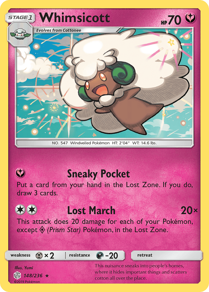 Whimsicott (148/236) [Sun & Moon: Cosmic Eclipse] (Online Only)