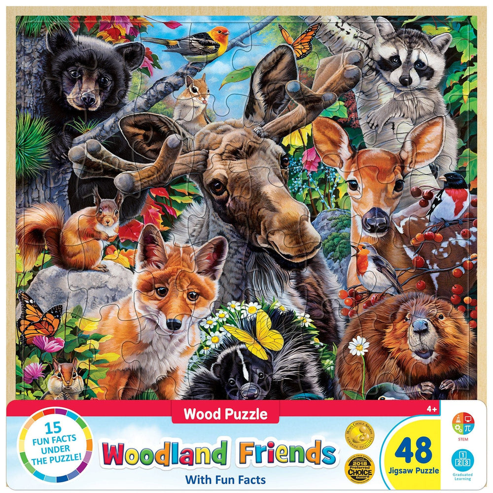 Wood Fun Facts - Woodland Friends 48 Piece Wood Jigsaw Puzzle (ONLINE ORDER ONLY)
