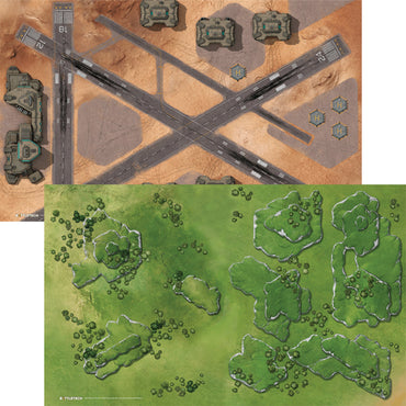 Battletech Aerobase #1/Rolling Woodland #1 - Hexless Battle Mat (ONLINE ORDER ONLY)
