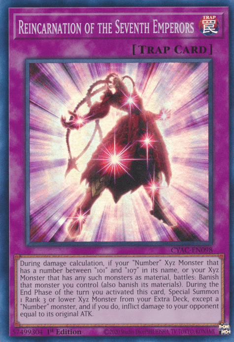 Reincarnation of the Seventh Emperors [CYAC-EN098] Super Rare (ONLINE ORDER ONLY)