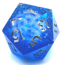 Dreaming of Space 7-Dice Set Resin Sharp Edge RPG DND Blue Glitter (Online Only)