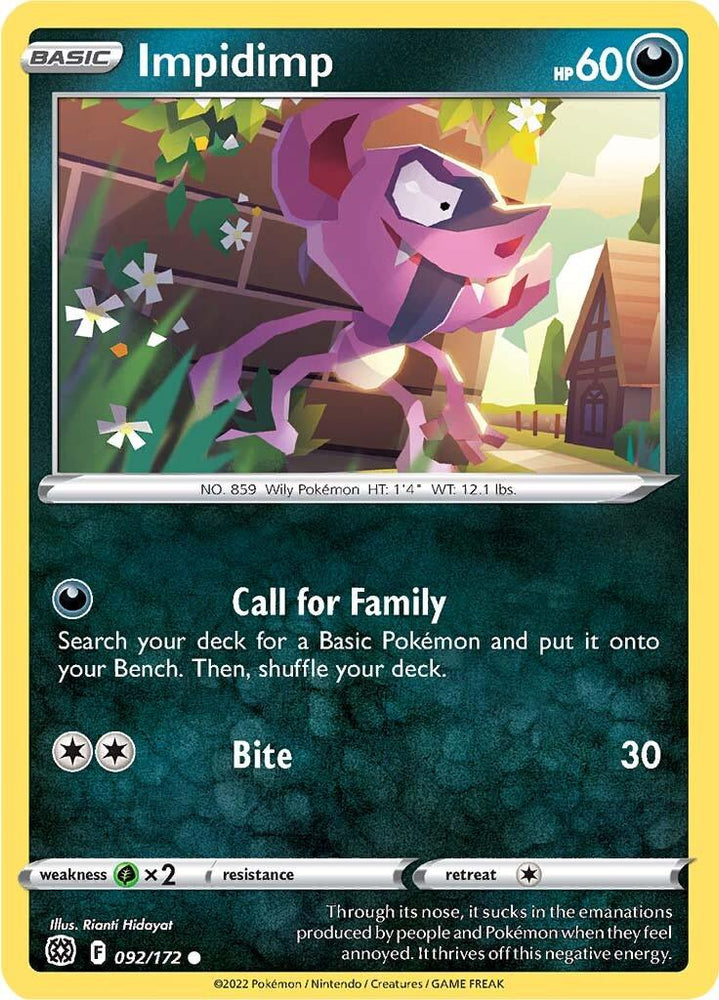 Impidimp (092/172) [Sword & Shield: Brilliant Stars] (Online Only)
