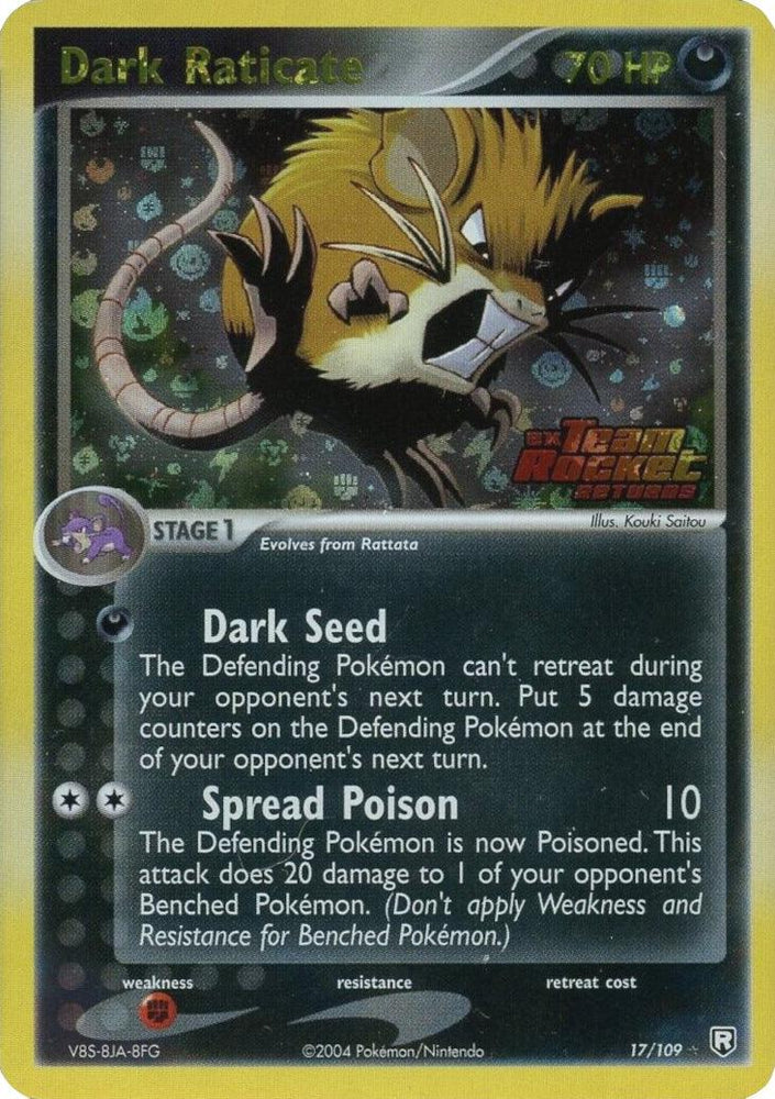 Dark Raticate (17/109) (Stamped) [EX: Team Rocket Returns] (Online Only)