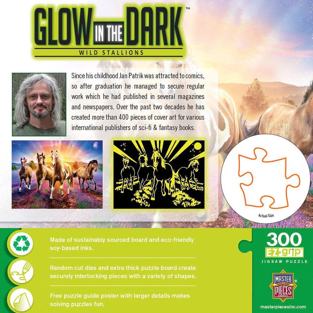 Glow in the Dark - Wild Stallions 300 Piece EZ Grip Jigsaw Puzzle (ONLINE ORDER ONLY)