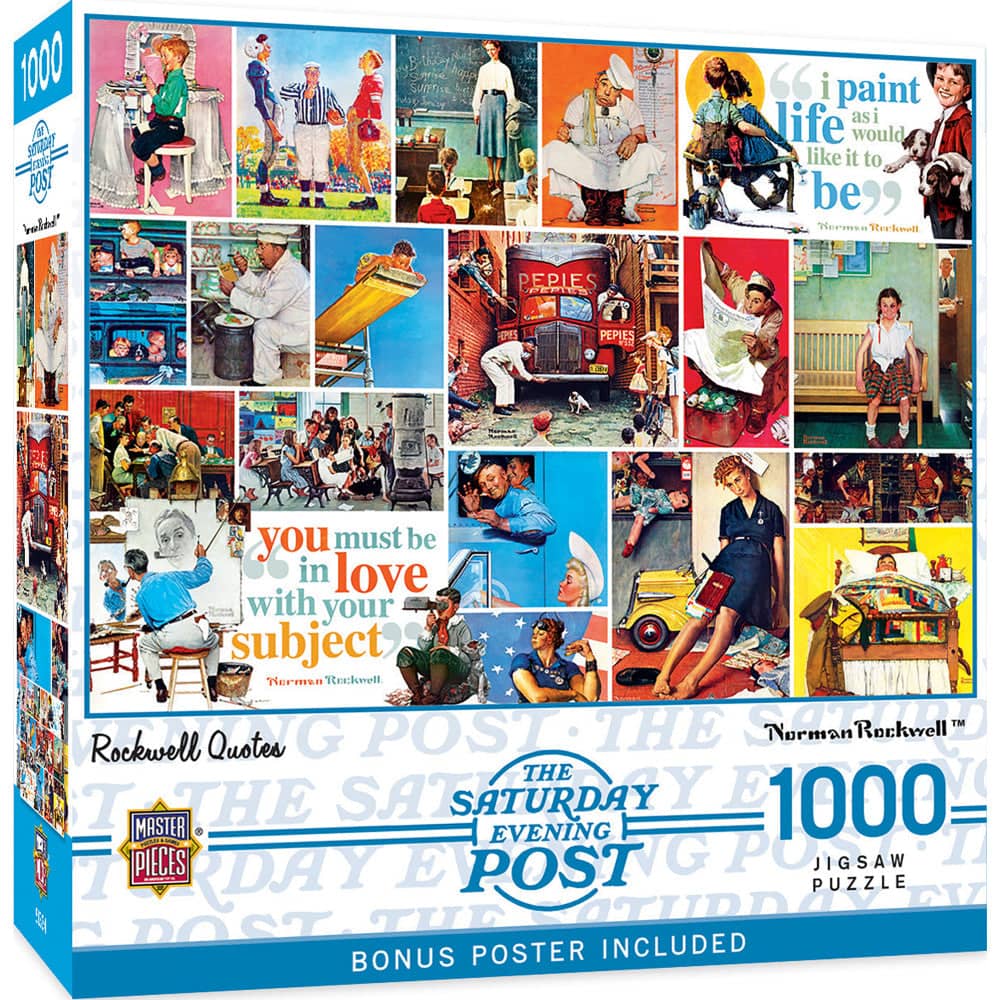Saturday Evening Post - Rockwell Quotes 1000 Piece Jigsaw Puzzle (ONLINE ORDER ONLY)