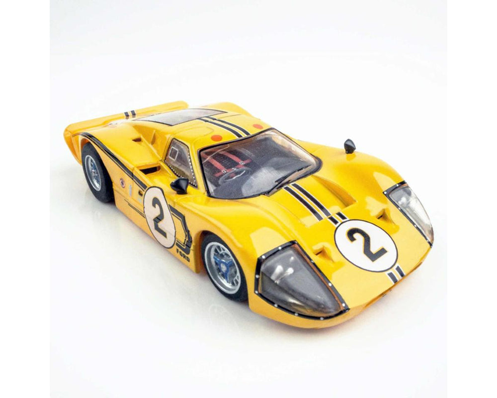 AFX Collector Series 1967 Ford GT40 Mk IV Le Mans #2 HO Slot Car (Yellow) (SWB) (Mega G+) 22014 (ONLINE ORDER ONLY)