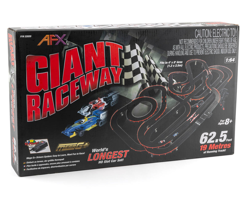 AFX Mega G+ Giant Raceway HO Slot Car Set w/Two Formula Cars (Mega G+) 22020 (ONLINE ORDER ONLY)