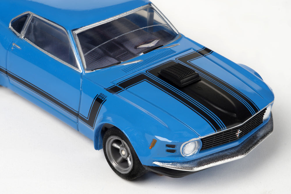 AFX Collector Series Mustang Boss 302 HO Slot Car (Grabber Blue) (LWB) (Mega G+) 22026 (ONLINE ORDER ONLY)