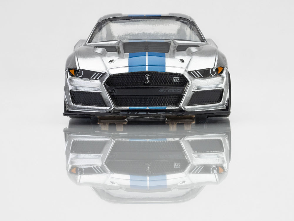 AFX Racing 2022 Mustang GT500KR, Silver/ Blue HO Scale Slot Car 22099 (ONLINE ORDER ONLY)