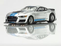 AFX Racing 2022 Mustang GT500KR, Silver/ Blue HO Scale Slot Car 22099 (ONLINE ORDER ONLY)