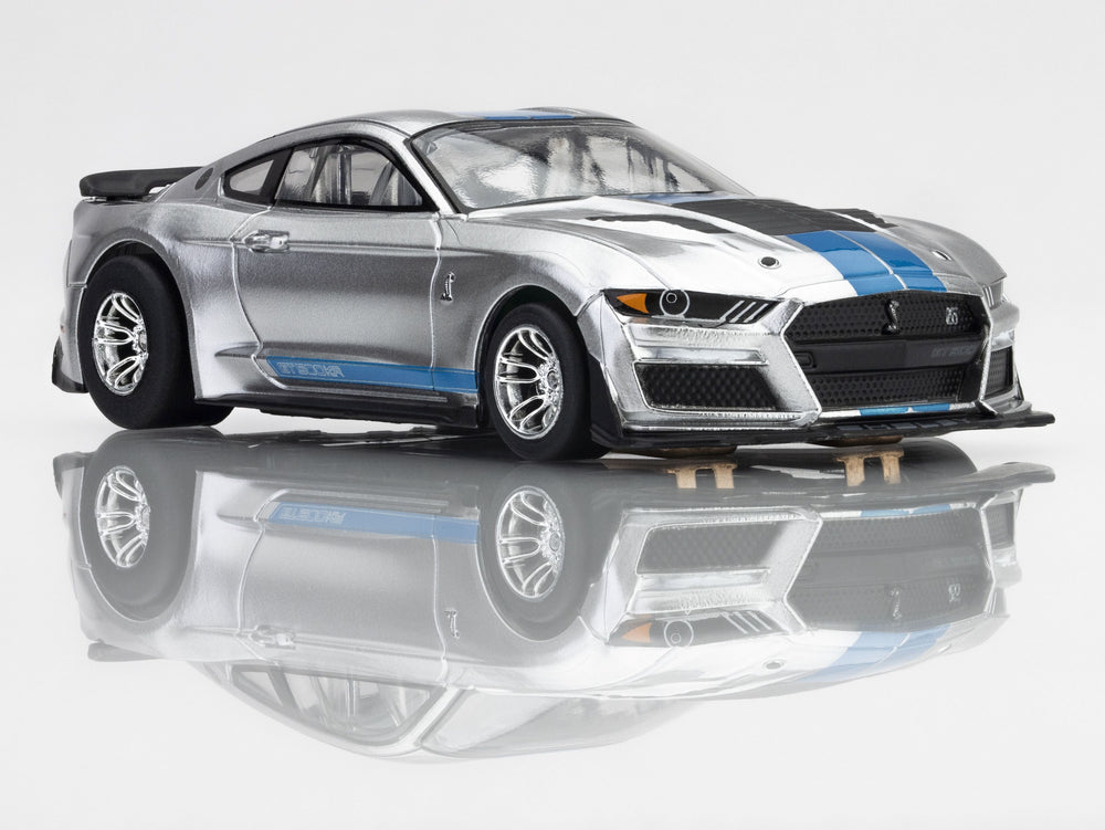 AFX Racing 2022 Mustang GT500KR, Silver/ Blue HO Scale Slot Car 22099 (ONLINE ORDER ONLY)
