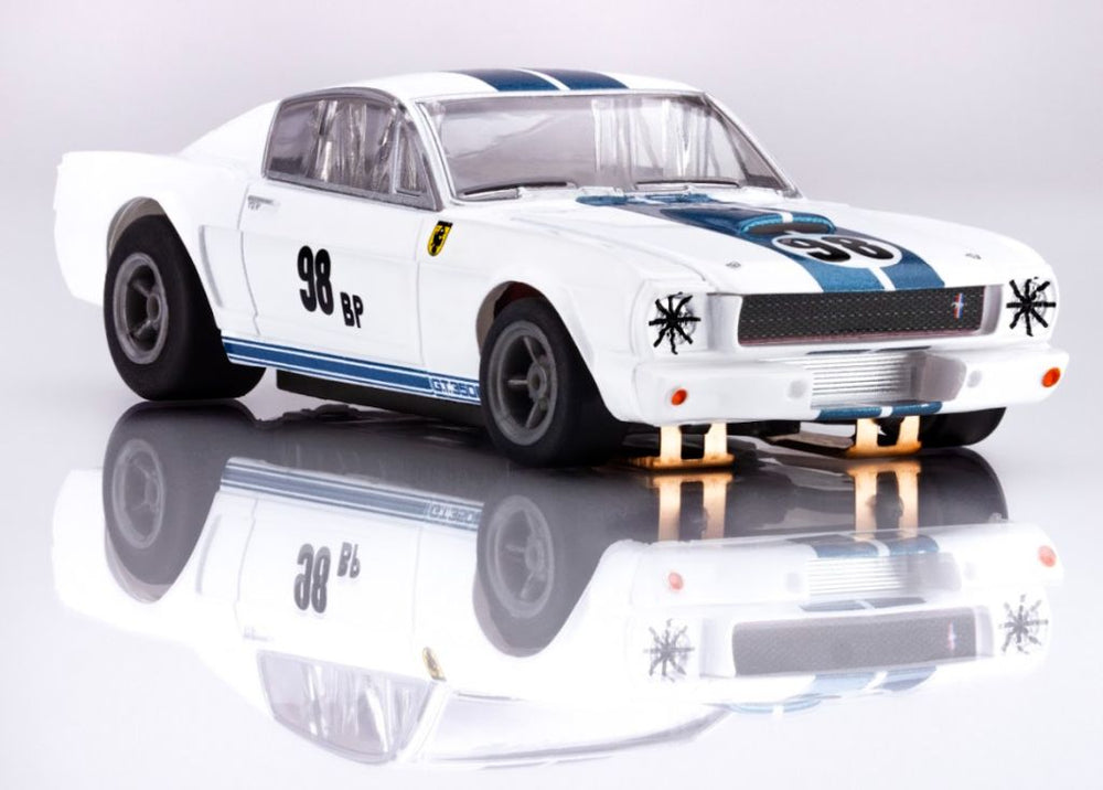 AFX 1965 Shelby Mustang GT350R Ken Miles White/Blue HO Scale Slot Car – 22125