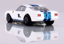 AFX 1965 Shelby Mustang GT350R Ken Miles White/Blue HO Scale Slot Car – 22125