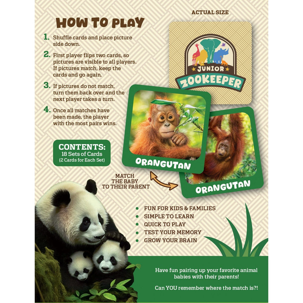 Jr. Zookeeper Matching Game (ONLINE ORDER ONLY)