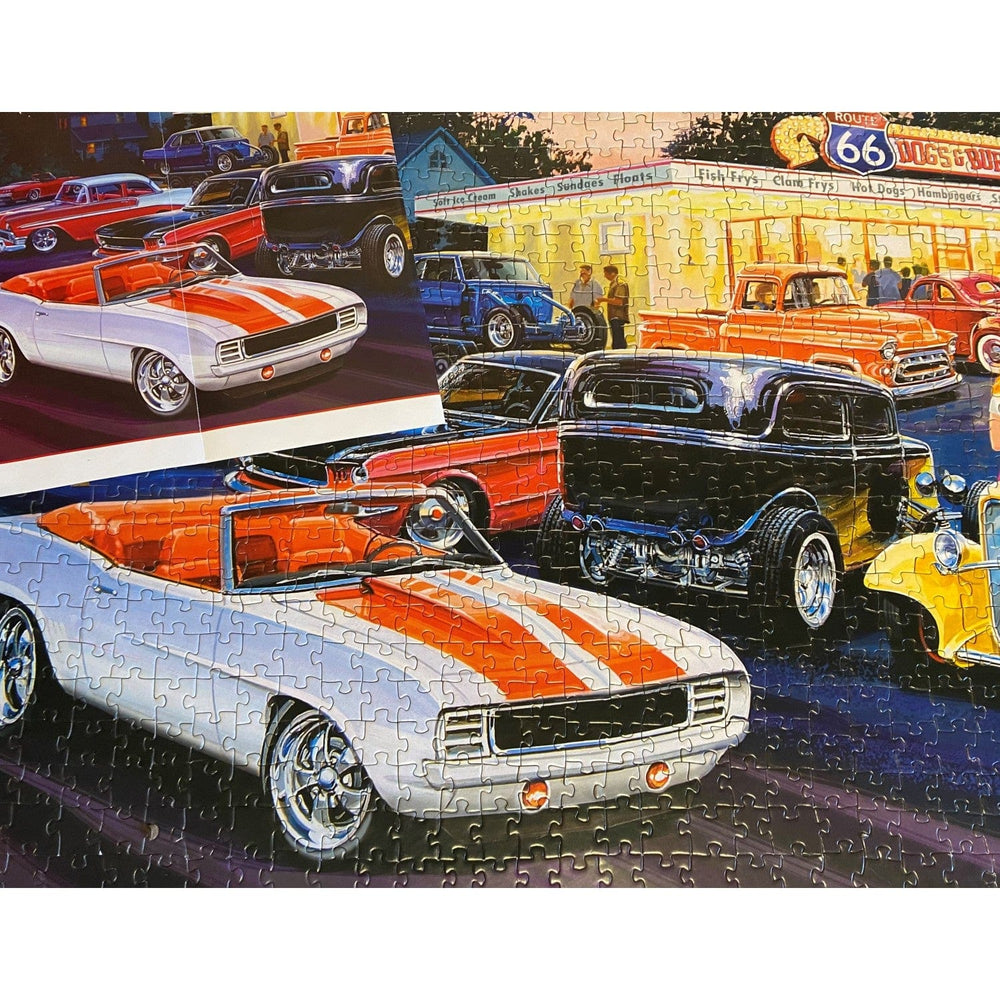 Cruisin' Route 66 - Dogs & Burgers 1000 Piece Jigsaw Puzzle (ONLINE ORDER ONLY)