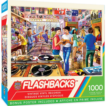 Flashbacks - Vintage Vinyl Records 1000 Piece Jigsaw Puzzle (ONLINE ORDER ONLY)