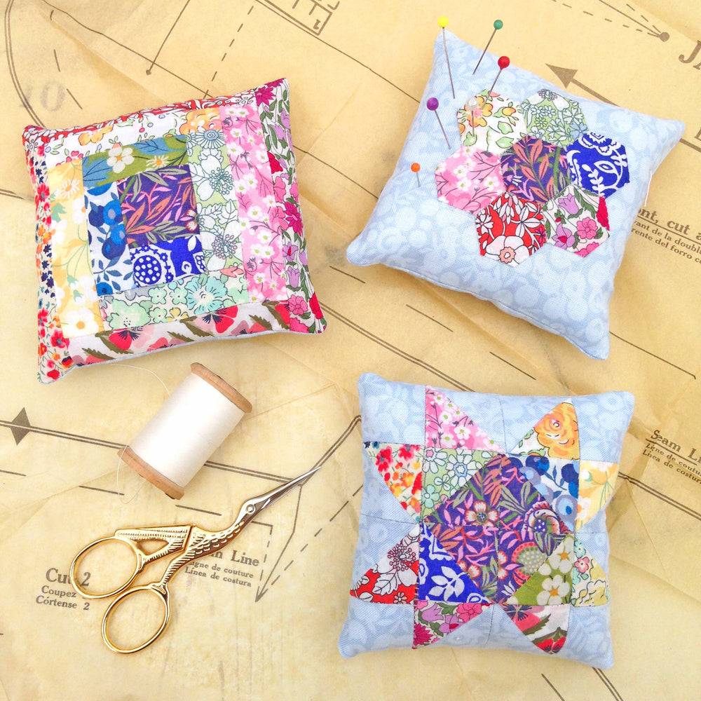 Liberty Patchwork Pincushion Kit – Set of 3 (ONLINE ORDER ONLY)