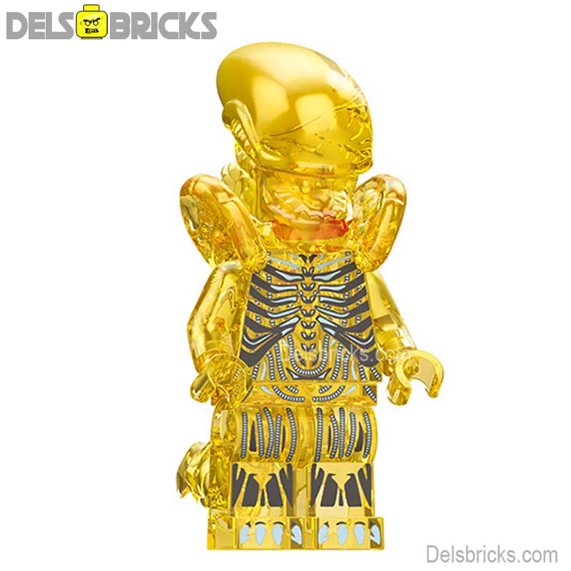 Aliens Xenomorph transparent yellow Lego custom Minifigures (ONLINE ORDER ONLY)