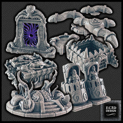 3D Printed EC3D Designs Terrain Set A Den of Alien Evil 28 32mm D&D (Online Only)