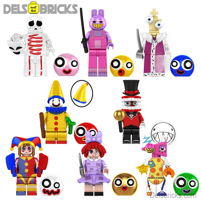 The Amazing Digital Circus set of 8 Lego Minifigures Custom Toys 1 (ONLINE ORDER ONLY)