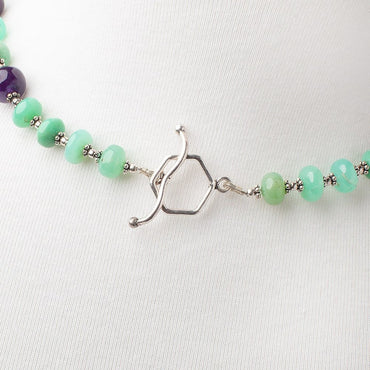 Amethyst and Chrysoprase Antiqued Silver Necklace (ONLINE ORDER ONLY)