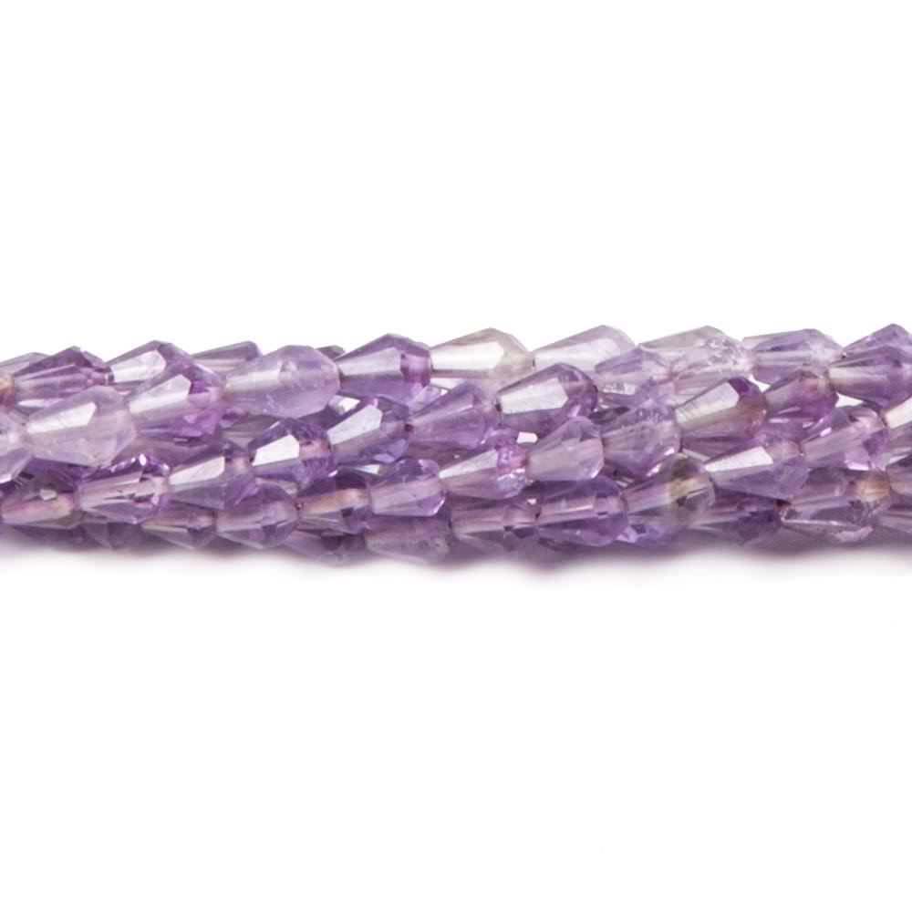 3-5mm Amethyst  Straight Drilled Faceted Tear Drops 13 inch 70 beads (ONLINE ORDER ONLY)