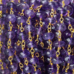 Amethyst Faceted Rondelle Vermeil Chain by the foot (ONLINE ORDER ONLY)