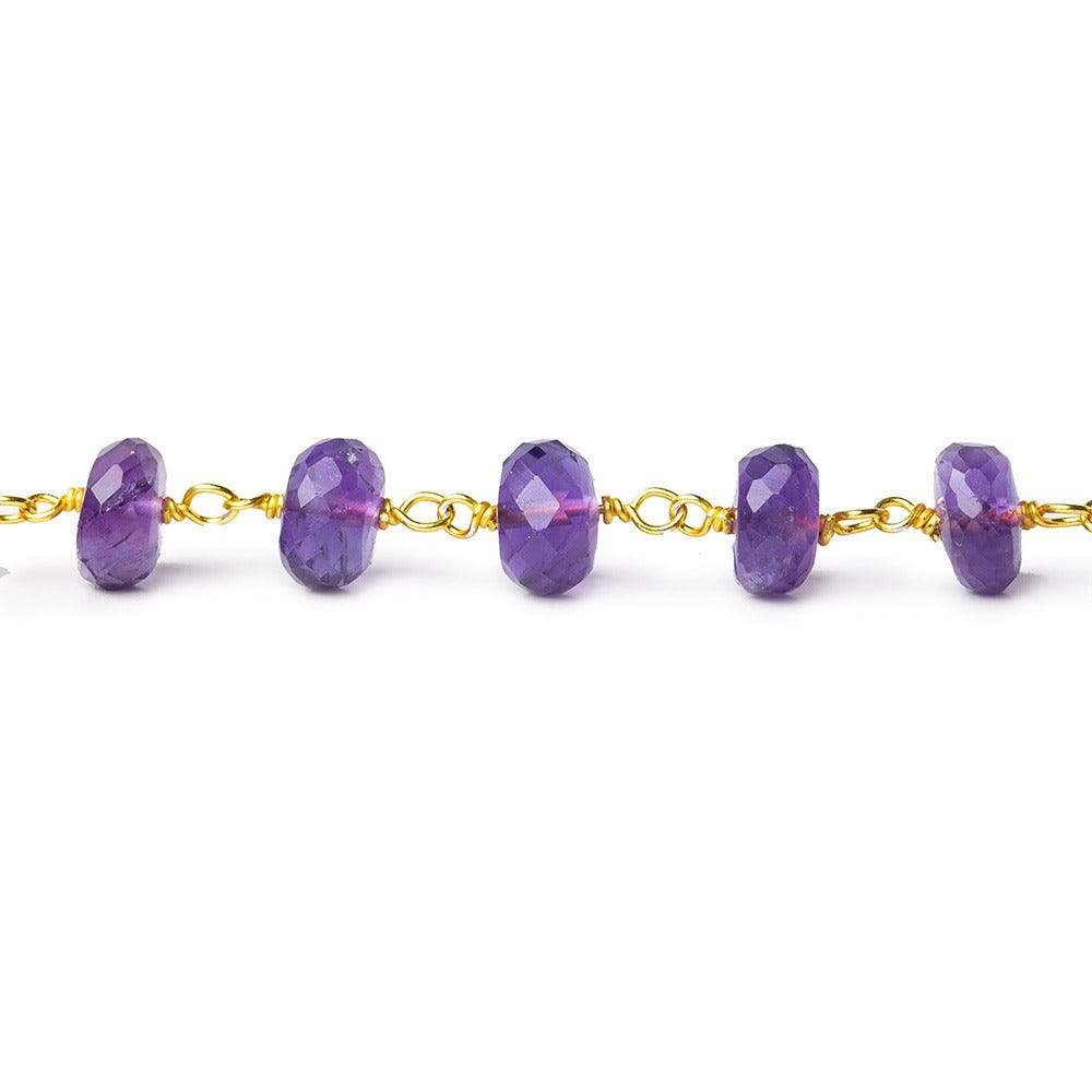 Amethyst Faceted Rondelle Vermeil Chain by the foot (ONLINE ORDER ONLY)