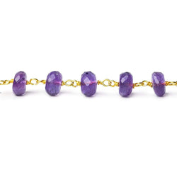 Amethyst Faceted Rondelle Vermeil Chain by the foot (ONLINE ORDER ONLY)