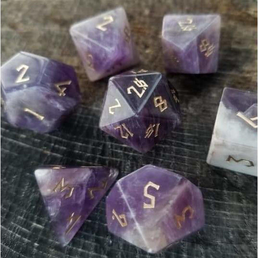 Amethyst Stone Dice Set (ONLINE ORDER ONLY)