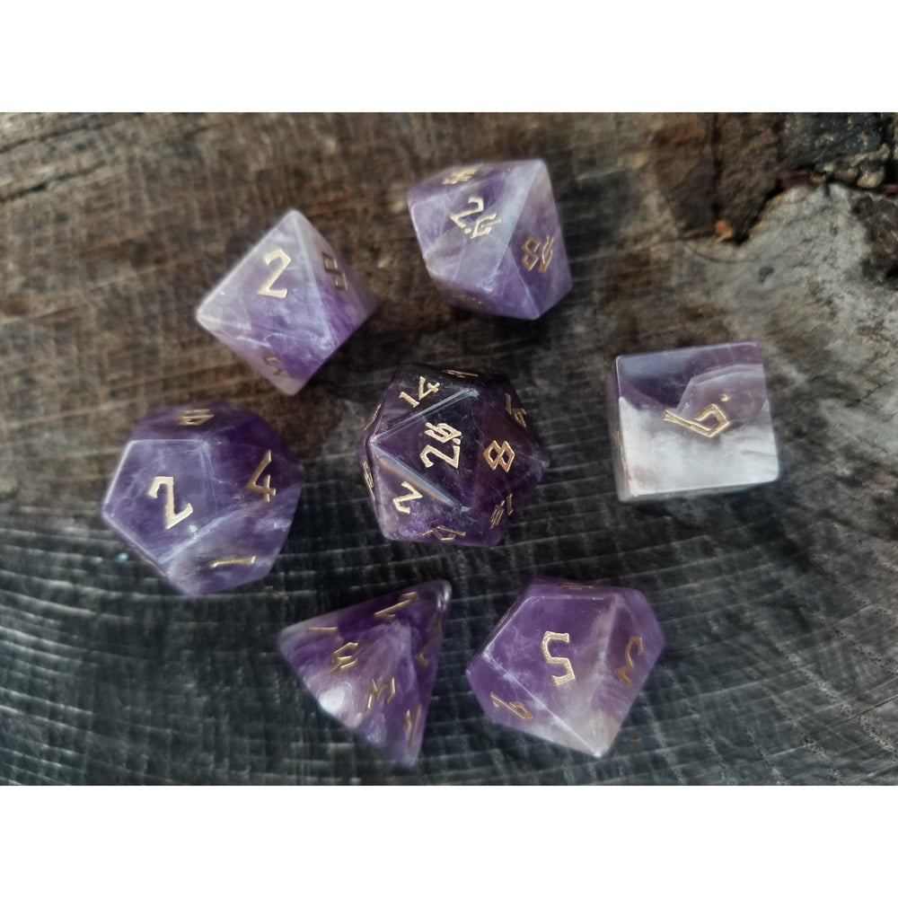 Amethyst Stone Dice Set (ONLINE ORDER ONLY)