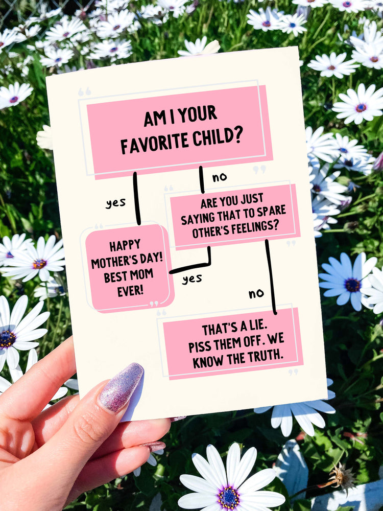 Am I Your Favorite Child Funny Mother's Day Card (Online Order Only)