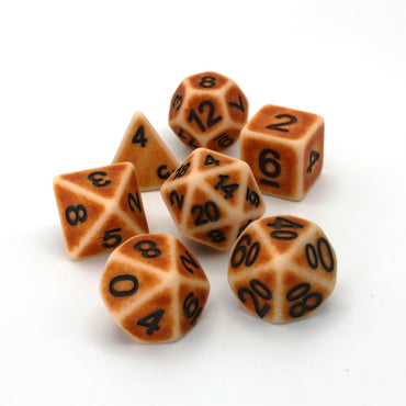 Ancient Bone - 7 Piece DnD Dice Set | Acrylic RPG Gaming Dice (ONLINE ORDER ONLY)