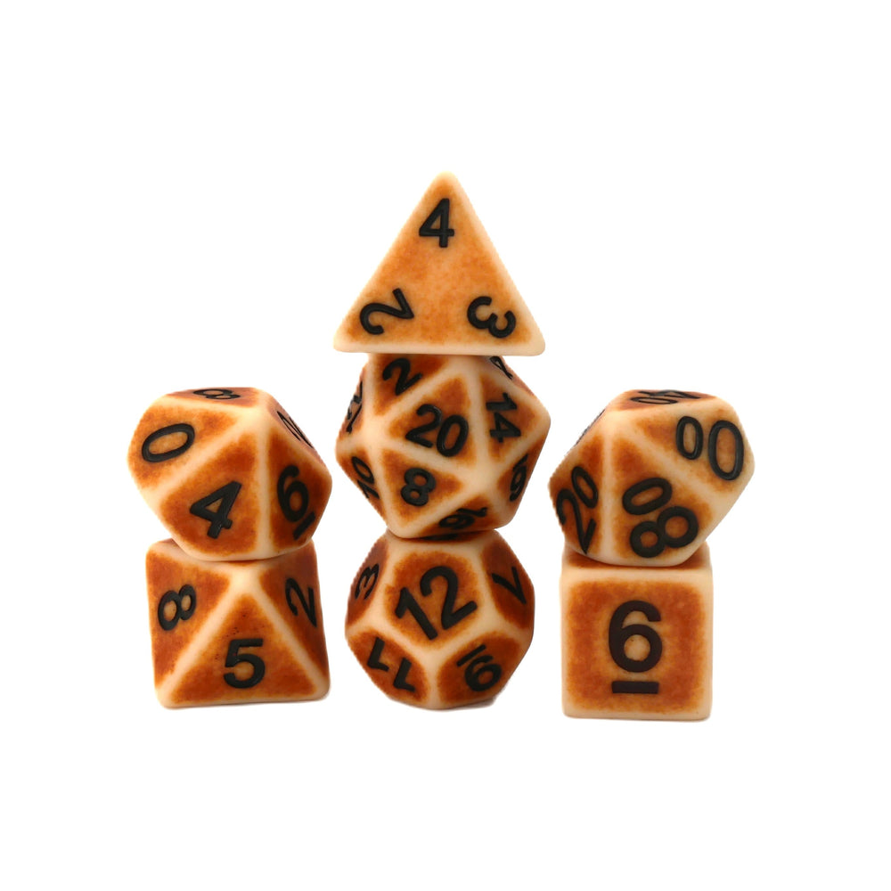 Ancient Bone - 7 Piece DnD Dice Set | Acrylic RPG Gaming Dice (ONLINE ORDER ONLY)