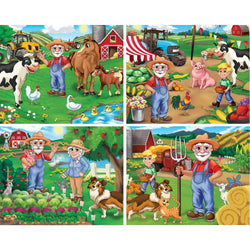 Old MacDonald's Farm 100 Piece Jigsaw Puzzles 4-Pack (ONLINE ORDER ONLY)
