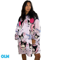 Kuromi Hello Kitty Wearable Blanket Hoodie for Kids & Adults | OLM Toys (ONLINE ORDER ONLY)
