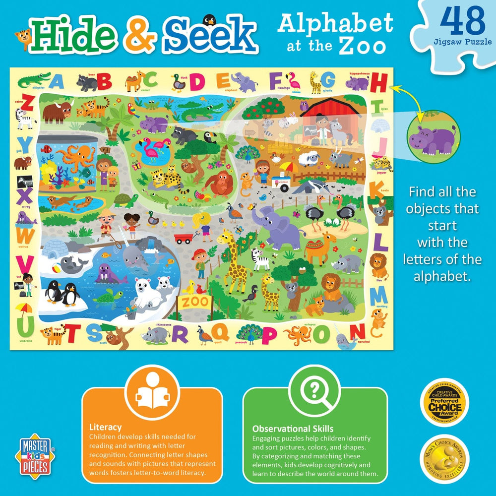 Hide & Seek - Alphabet at the Zoo 48 Piece Jigsaw Puzzle (ONLINE ORDER ONLY)