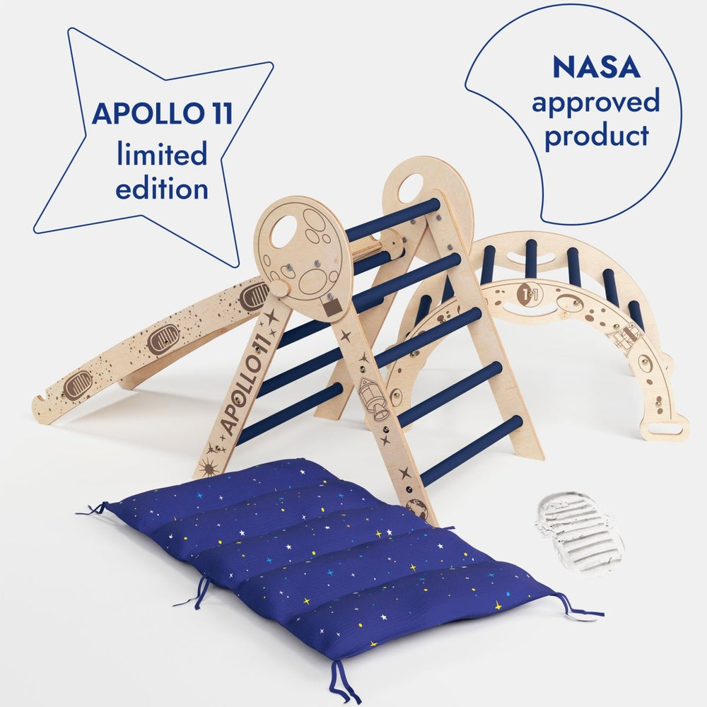 Apollo 4in1 Climbing Set:  Pikler Triangle, Arch, Slide Board, and Cushion for Little Toddlers Astronauts (1–3 Years) (ONLINE ORDER ONLY)