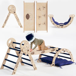Apollo 4in1 Climbing Set:  Pikler Triangle, Arch, Slide Board, and Cushion for Little Toddlers Astronauts (1–3 Years) (ONLINE ORDER ONLY)