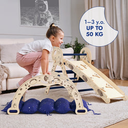 Apollo 4in1 Climbing Set:  Pikler Triangle, Arch, Slide Board, and Cushion for Little Toddlers Astronauts (1–3 Years) (ONLINE ORDER ONLY)