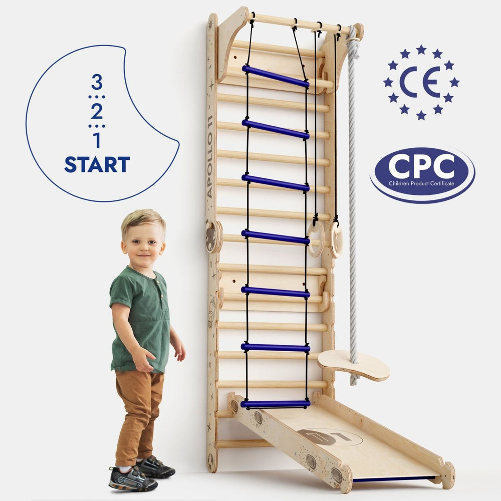 Apollo Swedish Wall / Climbing ladder for Little Austronauts + Moon swing Set + Slide Board (ONLINE ORDER ONLY)