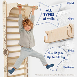 Apollo Swedish Wall / Climbing ladder for Little Austronauts + Moon swing Set + Slide Board (ONLINE ORDER ONLY)