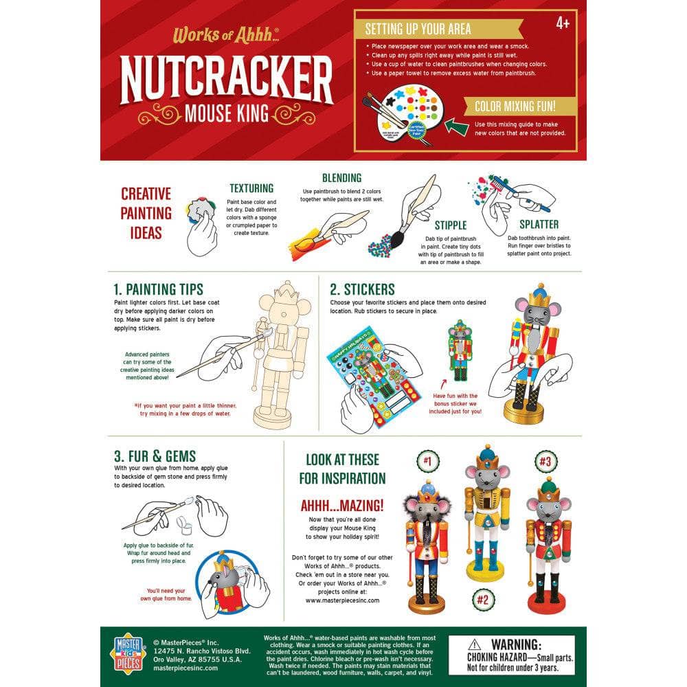 Holiday Craft Kit - Nutcracker Mouse King Wood Paint Kit (ONLINE ORDER ONLY)
