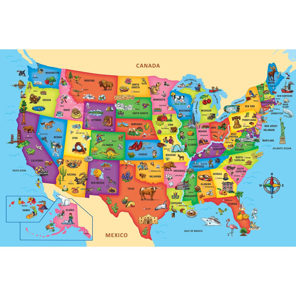 Explorer - USA Map 80 Piece Floor Jigsaw Puzzle (ONLINE ORDER ONLY)