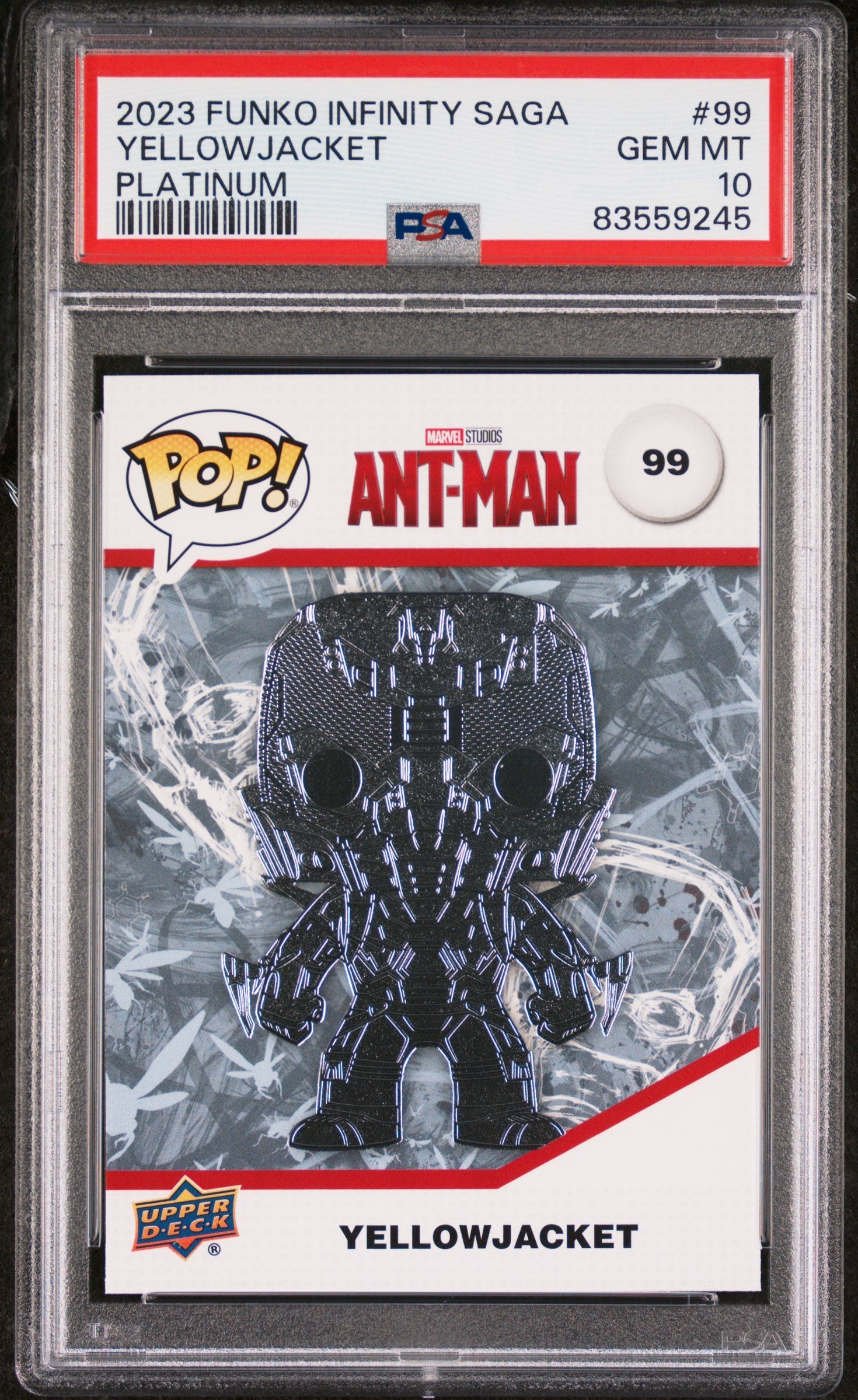 2023 UPPER DECK FUNKO POP MARVEL  YELLOWJACKET PLATINUM #99  PSA 10 (Online Order Only)